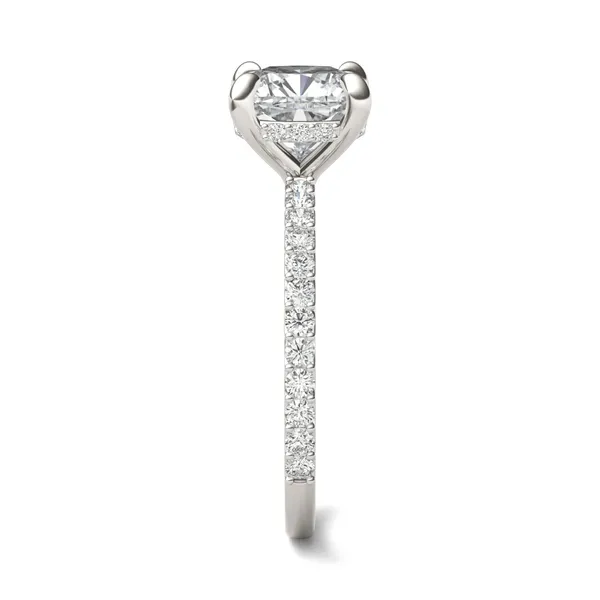 Cushion Custom Hidden Halo 3/4 Eternity Engagement Ring
